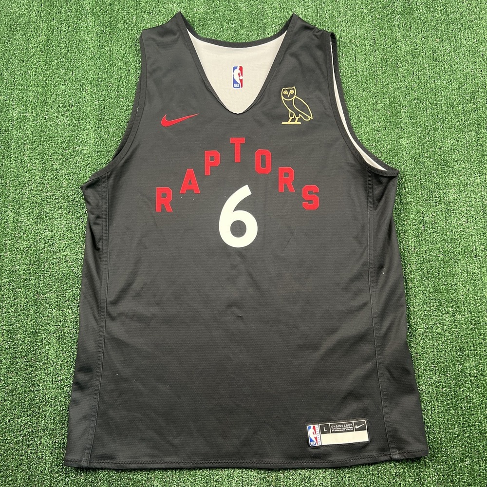 Nike NBA Toronto Raptors Practice Jersey L Black Grey OVO Drake The 6 Reversible